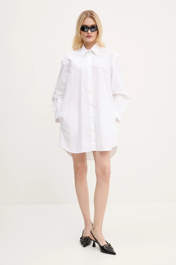 Diesel sukienka bawełniana D-DALIS DRESS A14568.0PCAL biały AA00
