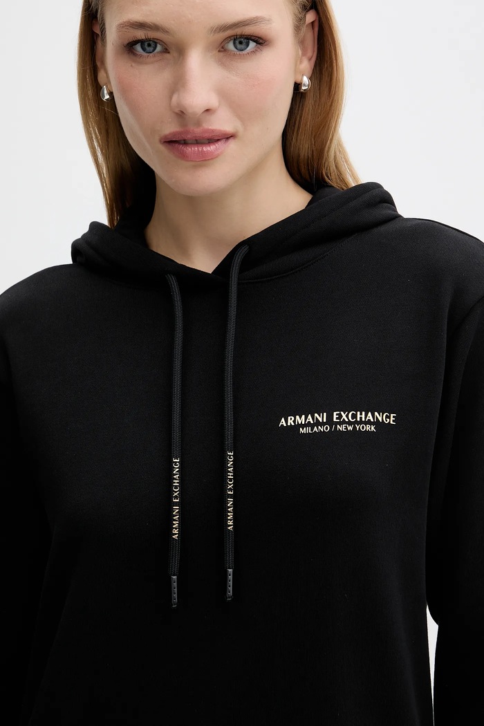 Bavlnené šaty Armani Exchange čierna XW001453.AF10830.NOS