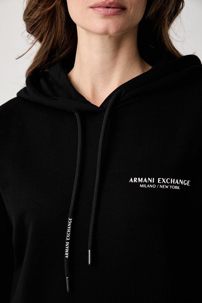 Sukienka bawełniana Armani Exchange czarny XW001453.AF10830.NOS