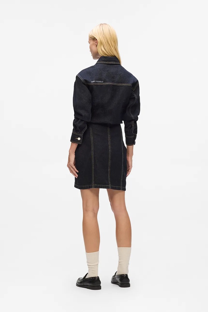 Karl Lagerfeld sukienka jeansowa IKON A4W13019 granatowy AA00
