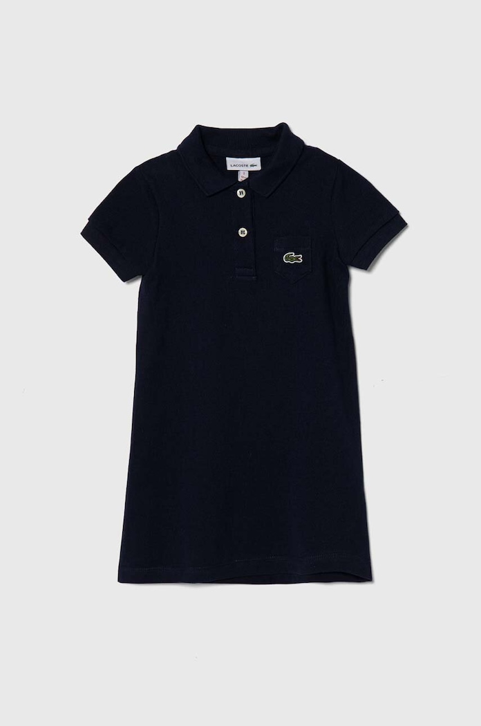 Παιδικό βαμβακερό φόρεμα Lacoste βαμβάκι σκούρο μπλε EJ2816.166