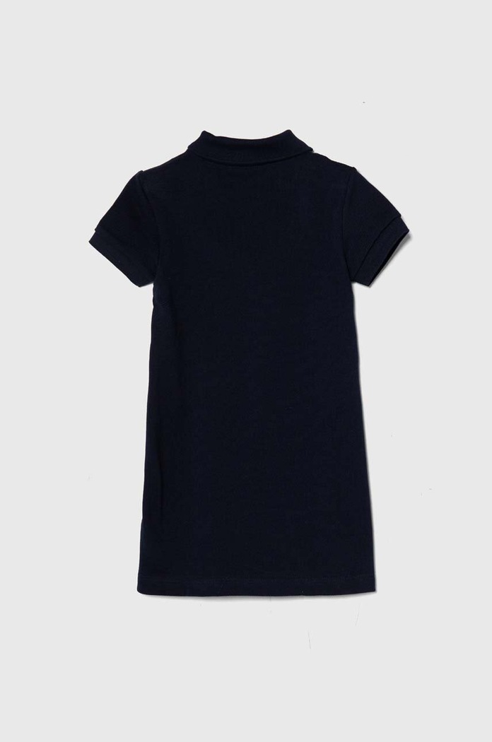 Παιδικό βαμβακερό φόρεμα Lacoste EJ2816.166 σκούρο μπλε AA00