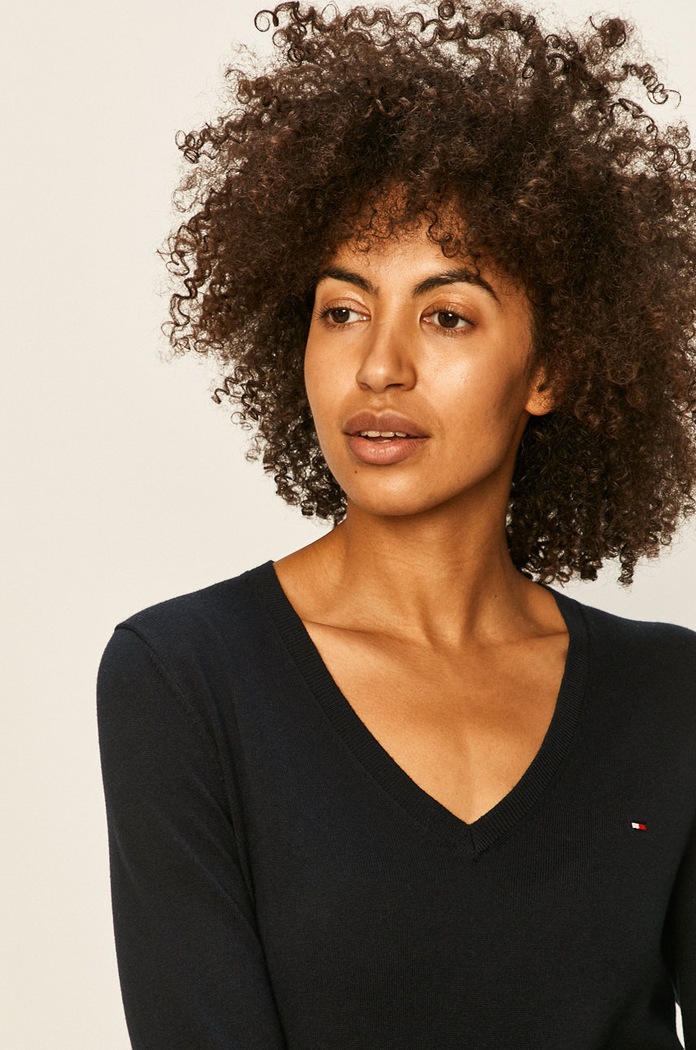 Tommy Hilfiger - Πουλόβερ σκούρο μπλε WW0WW25294.NOS