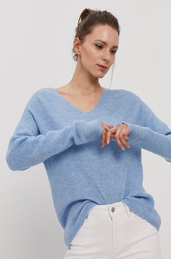 Vero Moda - Svetr V výstřih modrá 10233357