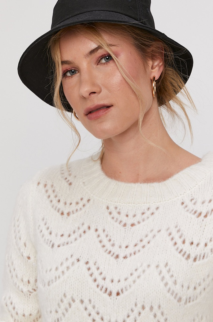 Sweter Pieces 17106006 biały