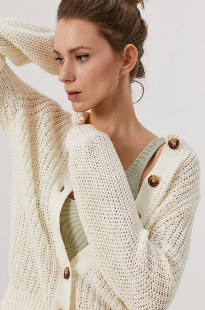 Pieces Sweter beżowy 17110767
