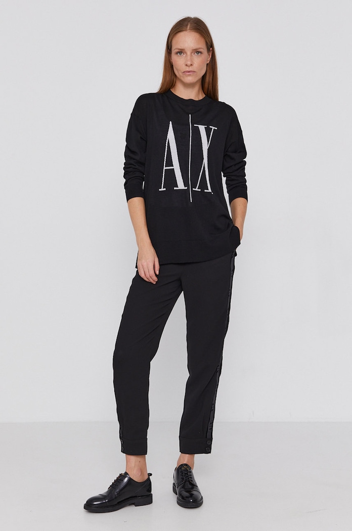 Armani Exchange Pulover 8NYM7A.YMH4Z.NOS negru AA00