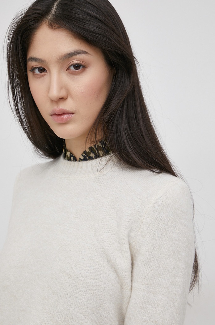 Noisy May Sweter okrągły beżowy 27019222.SugarSwizz