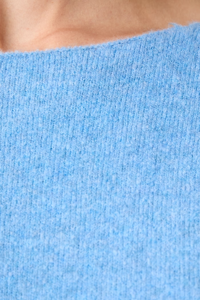 American Vintage sweter damski z dodatkiem wełny PULL ML COL BATEAU DAM225 niebieski