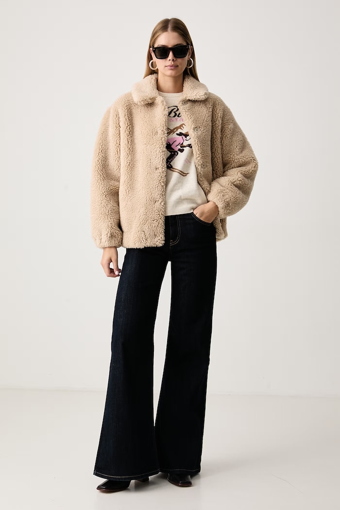 MC2 Saint Barth Sweter damski z wełną QUE0018 beżowy AA00