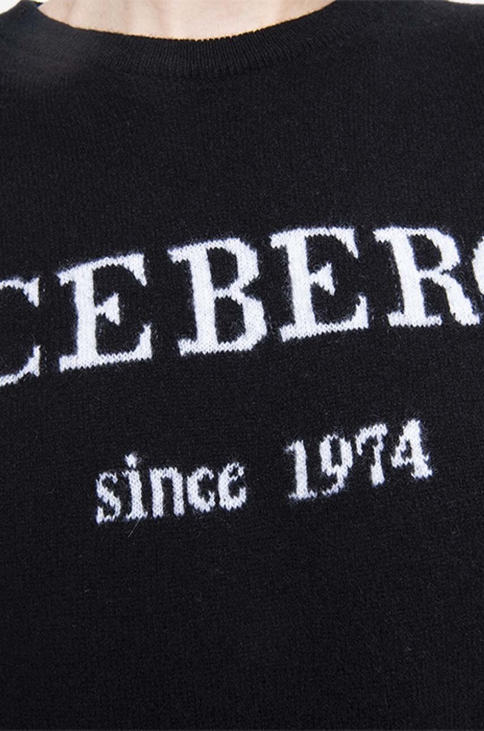 Кашмирен пуловер Iceberg Round Neck Knitted 20II2P0A0267003-9000 черен 20II2P0A0267003.9000