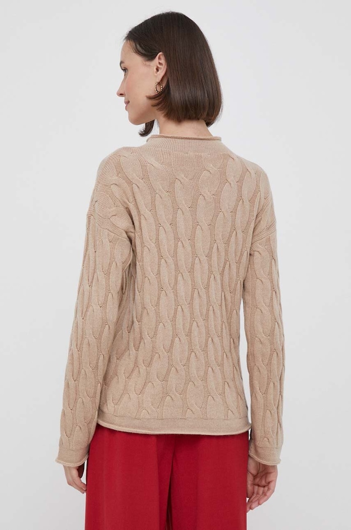 Ruházat United Colors of Benetton gyapjúkeverék pulóver 1335D2467.994 bézs