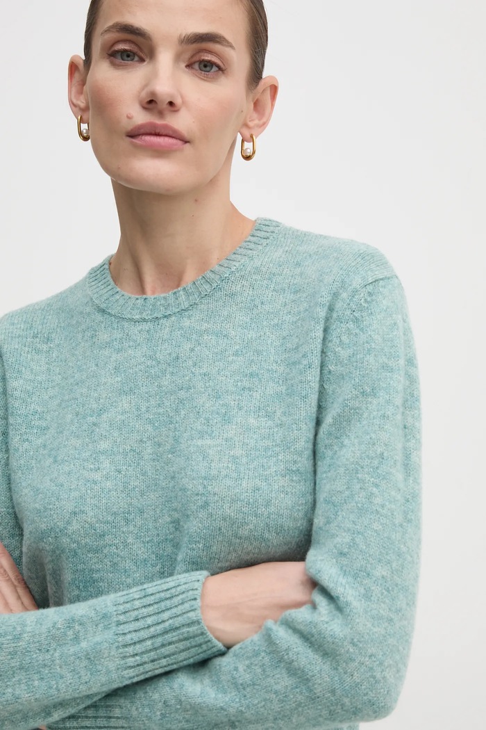 Vlněný svetr United Colors of Benetton tyrkysová 103ME1N23