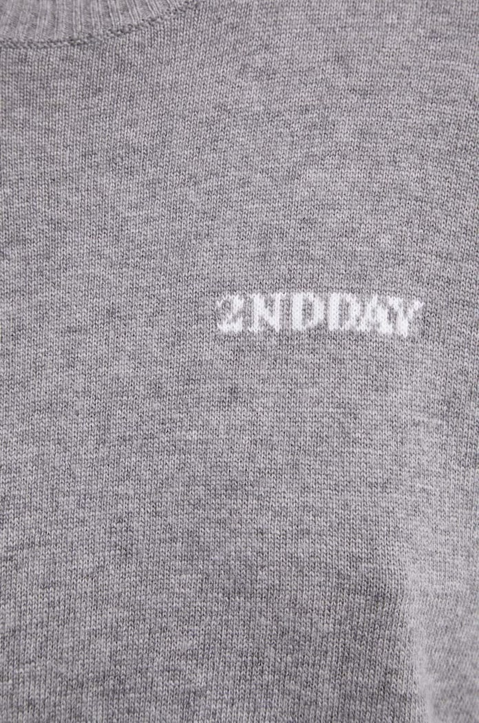 Pulover s dodatkom vune 2NDDAY Lance 2ND TT - Soft Wool Blen 2000340408 siva