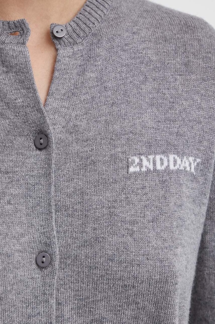 2NDDAY cardigan din amestec de lana 2ND Vinny TT - Soft Wool Blen 2000341408 gri