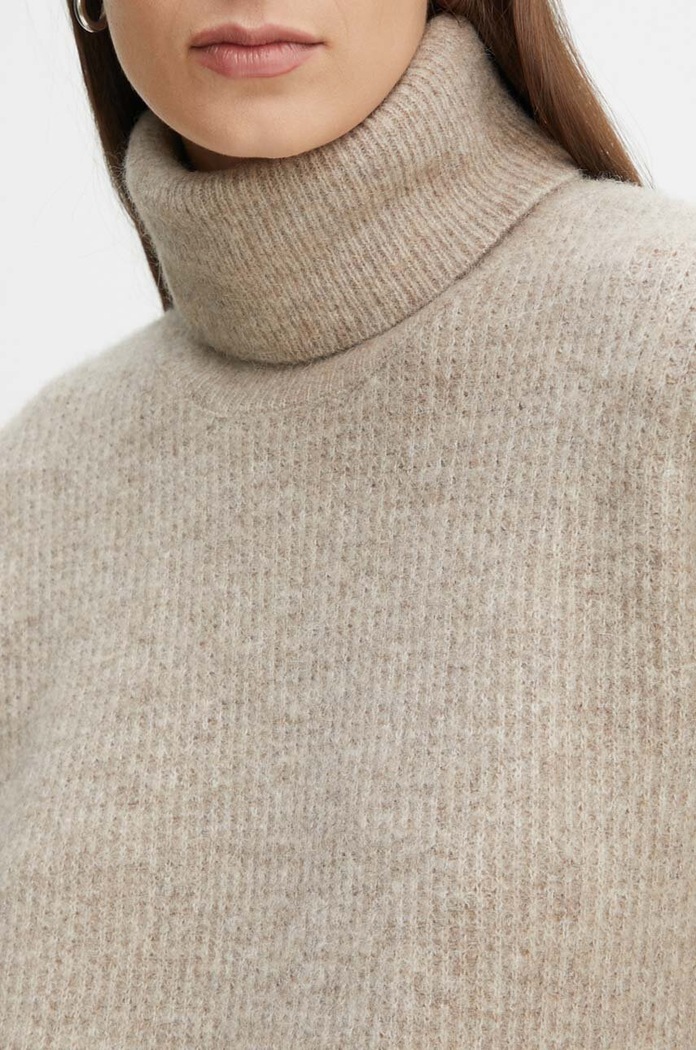 Gestuz sweter damski z wełną 10909333 beżowy