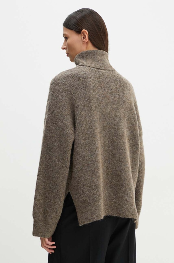 Odzież Gestuz sweter damski z wełną 10909333 brązowy