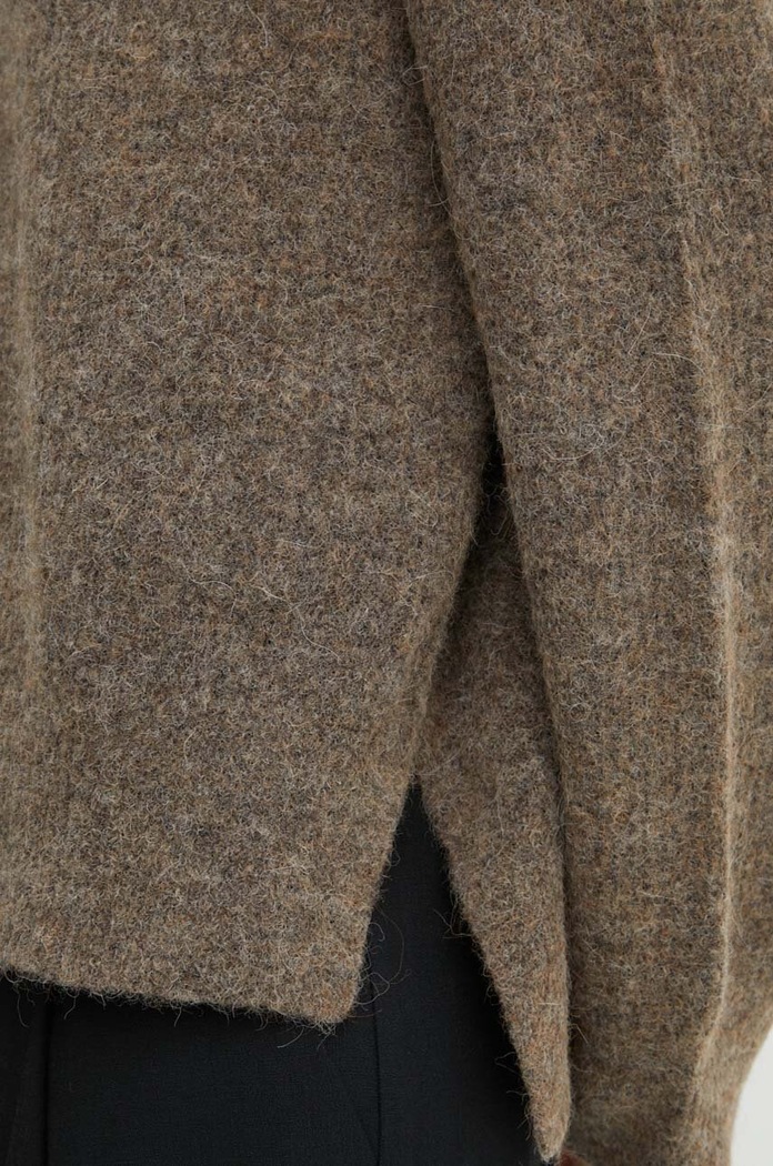 Gestuz sweter damski z wełną 10909333 brązowy