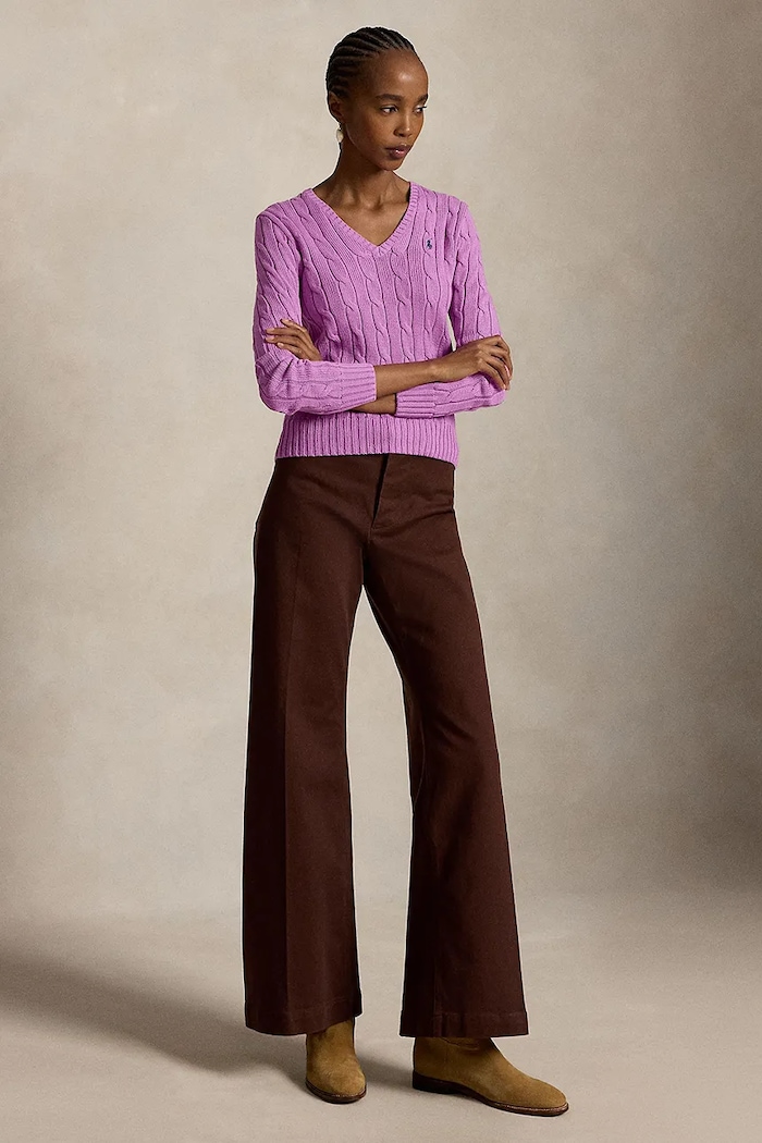 Odzież Polo Ralph Lauren sweter bawełniany damski 211971870 fioletowy
