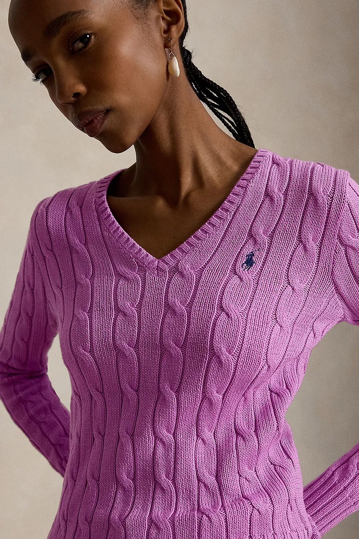 Polo Ralph Lauren sweter bawełniany damski fioletowy 211971870