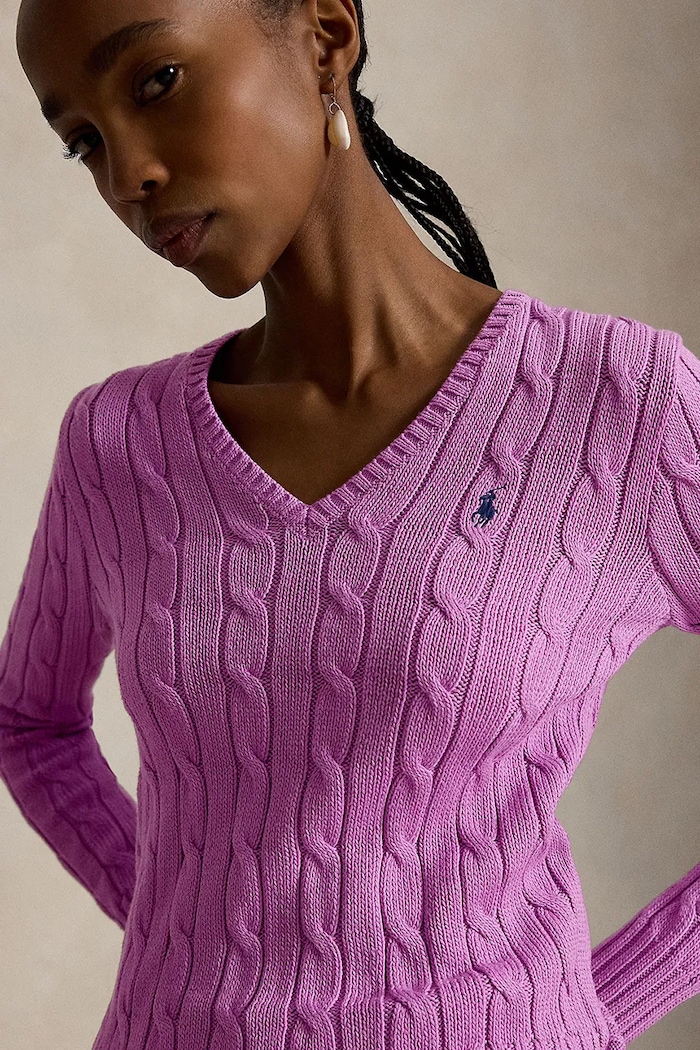 Polo Ralph Lauren sweter bawełniany damski fioletowy 211971870