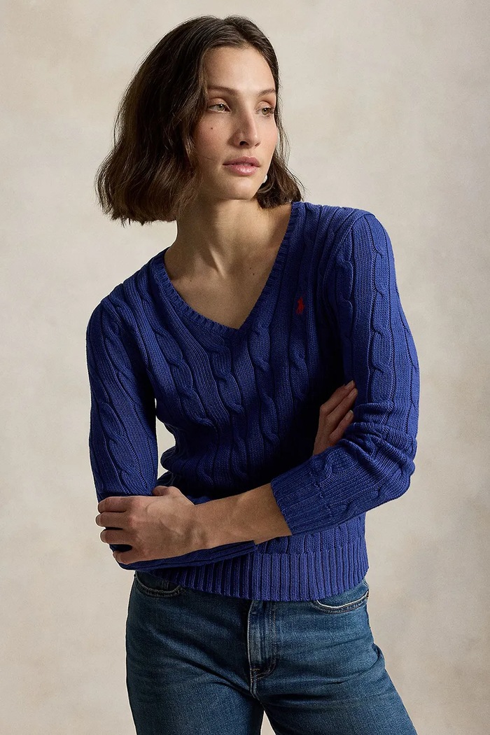 Polo Ralph Lauren sweter damski bawełniany granatowy 211971870