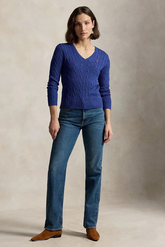 Odzież Polo Ralph Lauren sweter damski bawełniany 211971870 granatowy