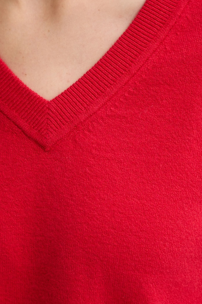 Πουλόβερ Levi's TARA SUPER SOFT VNECK 0046F κόκκινο
