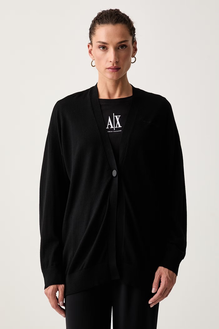 Armani Exchange кардиган для женщин из шерсти чёрный XW001438.AF11896.NOS