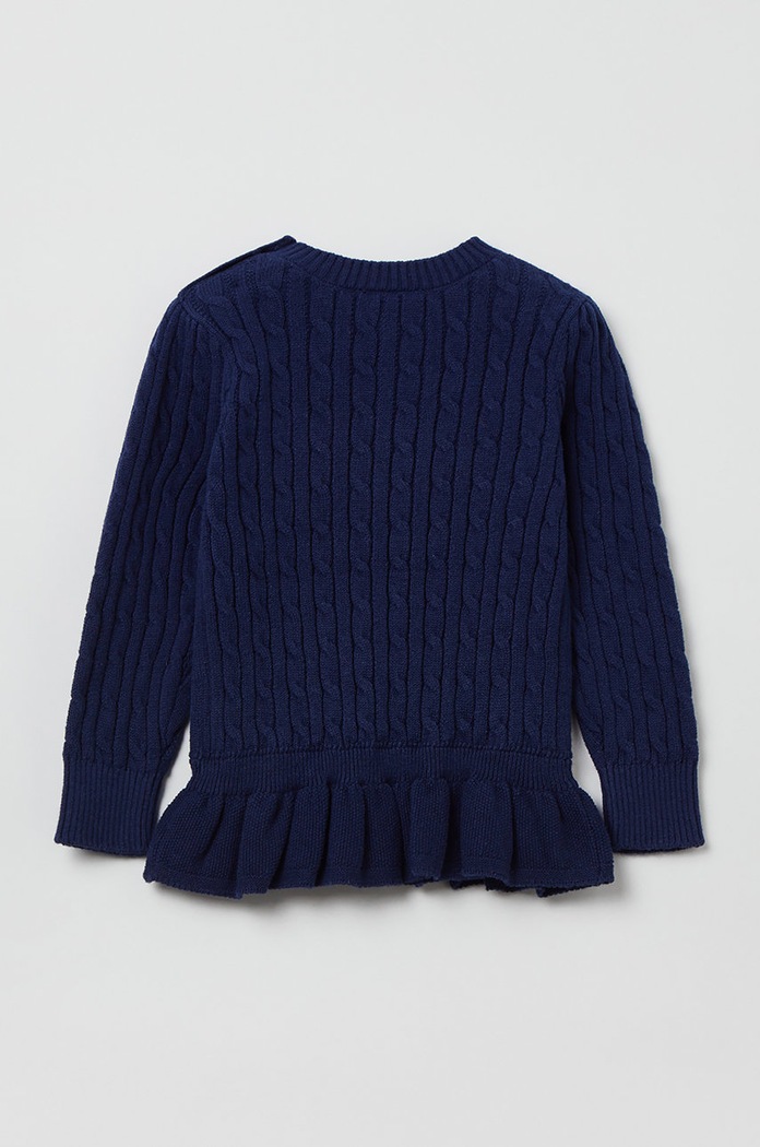 OVS sweter bawełniany dziecięcy 1429224.GIRL.9.36MONTHS granatowy AA00