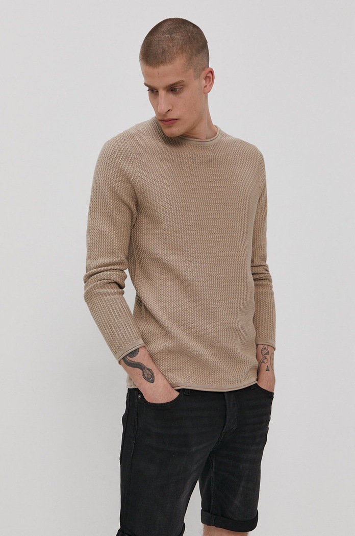 Premium by Jack&Jones - Sveter okrúhly béžová 12179861