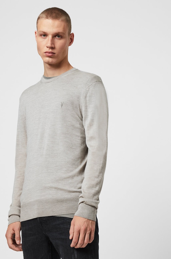 AllSaints - Pulover Mode Merino Crew MK129D gri AA00