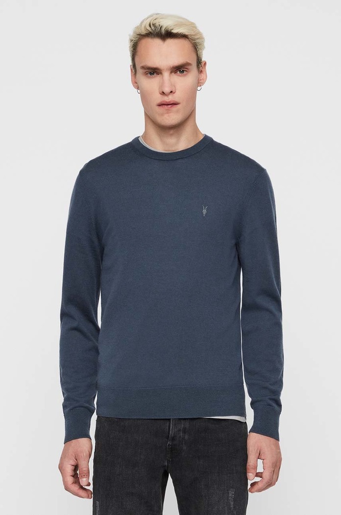 Ρούχα AllSaints - Πουλόβερ Mode Merino Crew MK129D σκούρο μπλε