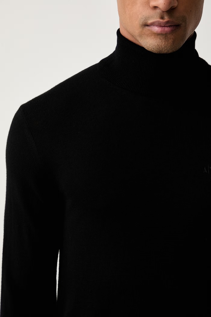 Armani Exchange sweter wełniany czarny 8NZM3C.ZM8AZ