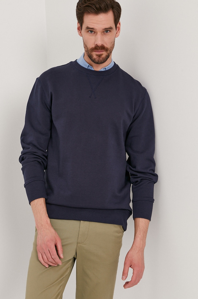 Selected Homme - Bluza bawełniana bawełna granatowy 16077366