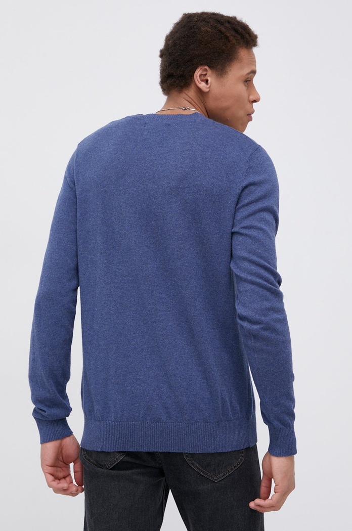 Odzież Premium by Jack&Jones Sweter z domieszką kaszmiru 12192311 niebieski