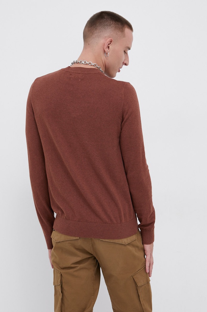 Odzież Premium by Jack&Jones Sweter z domieszką kaszmiru 12192311 brązowy