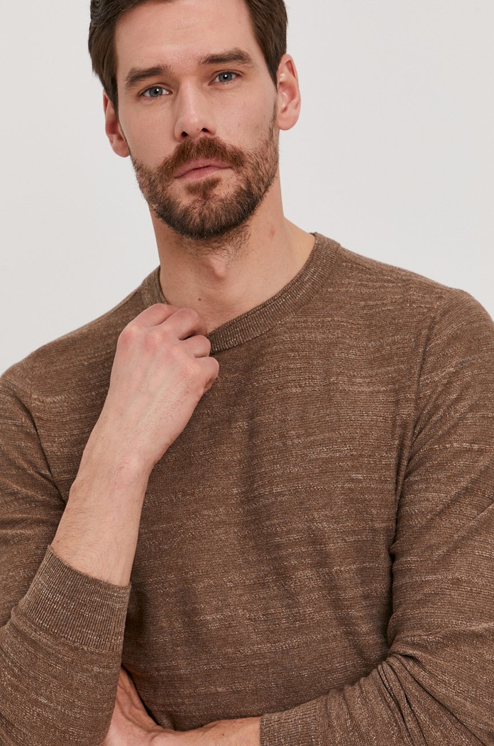 Selected Homme Sweter 16074710 brązowy
