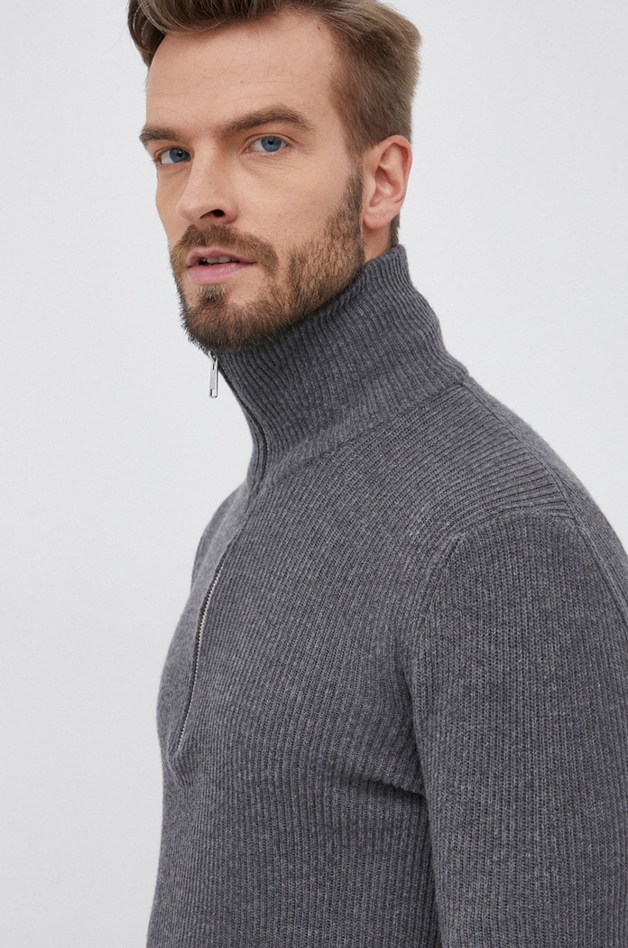 Marc O'Polo Sweter z domieszką wełny szary M30505560296