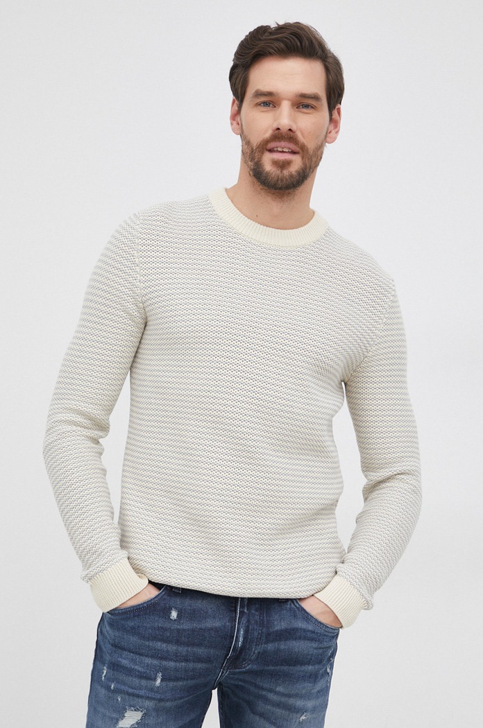 Sveter Selected Homme okrúhly béžová 16079961.Tradewinds