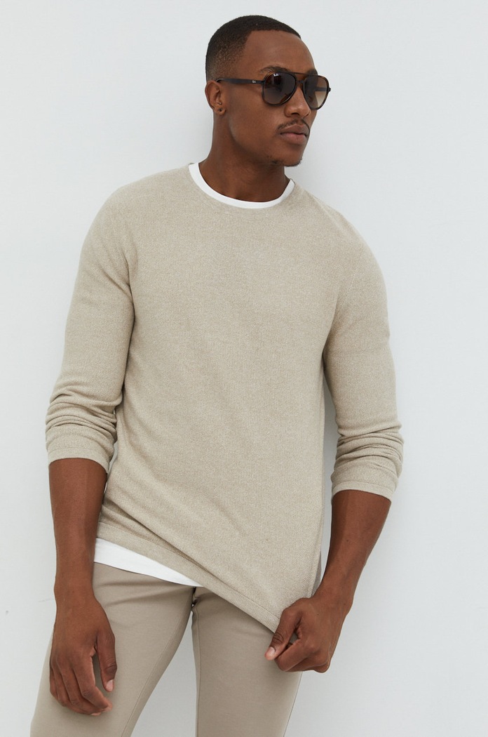 Jack & Jones sweter bawełniany beżowy 12201706.Crockery