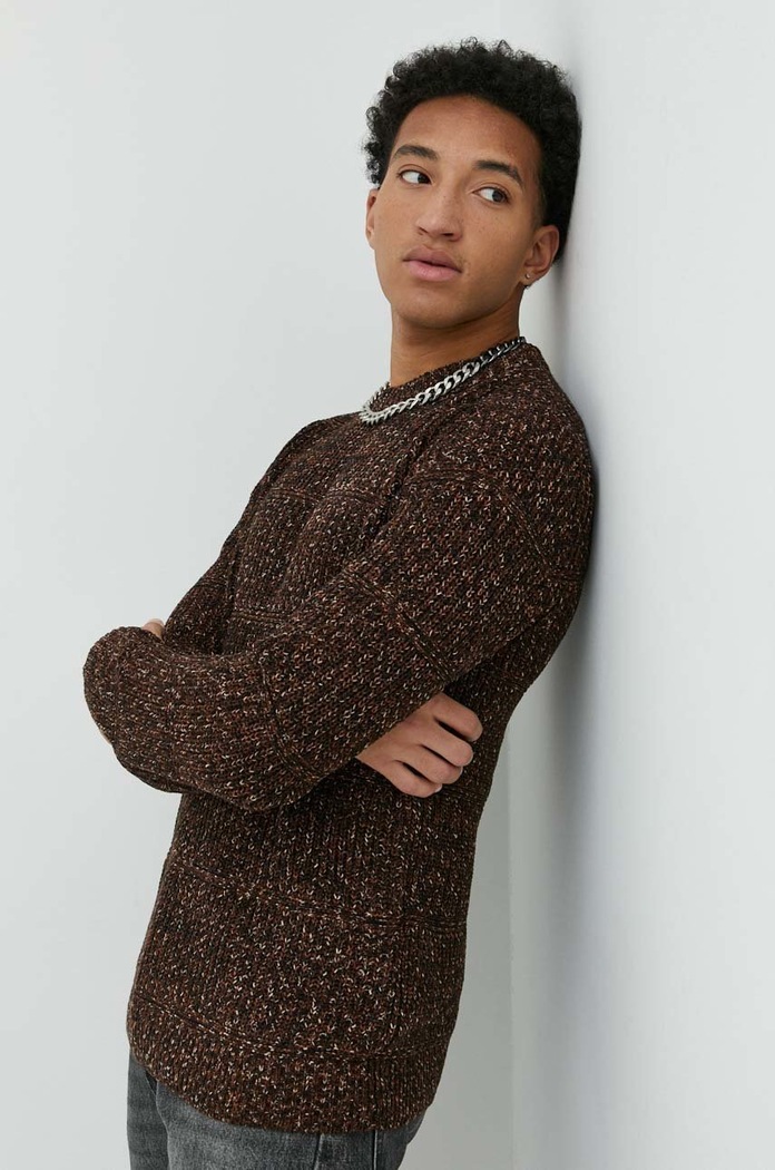 Premium by Jack&Jones sweter Karter brązowy 12219196.Java