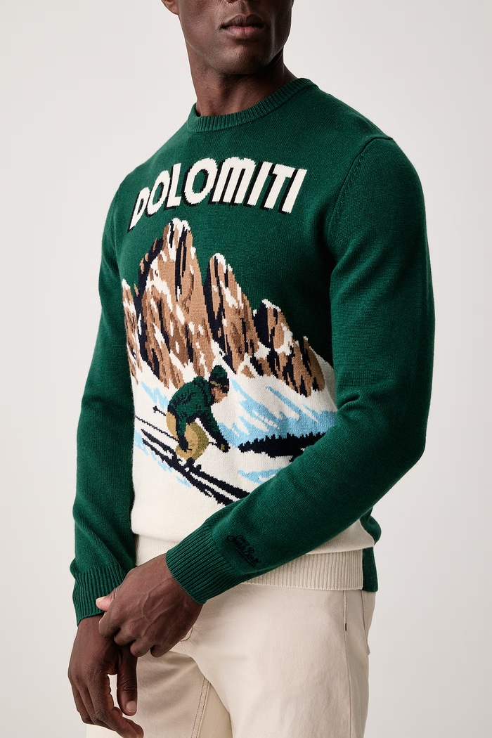 Sweter męski z wełną MC2 Saint Barth HER0011 zielony