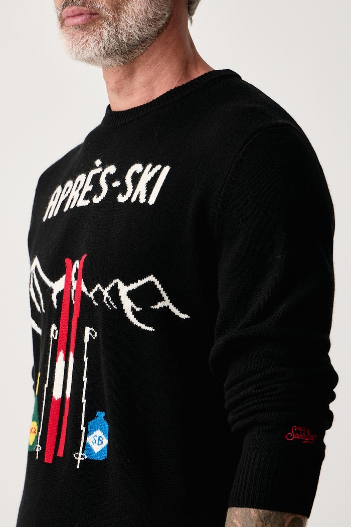 Sweter męski z wełną MC2 Saint Barth HER0011 czarny