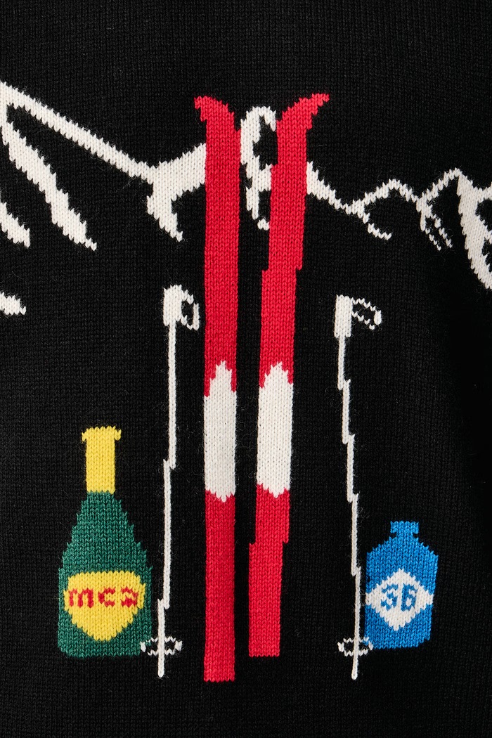 Sweter męski z wełną MC2 Saint Barth czarny HER0011