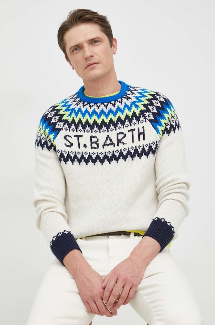MC2 Saint Barth sweter z domieszką wełny okrągły multicolor HER0014