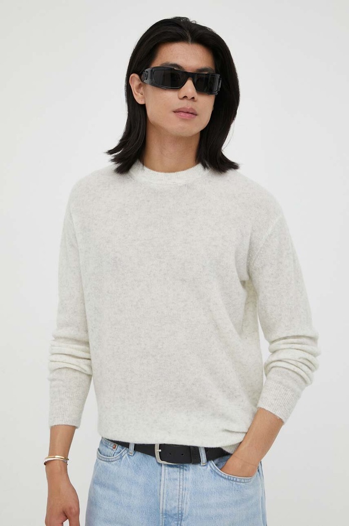American Vintage sweter wełniany szary MRAZ18A