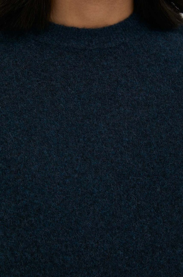 American Vintage sweter wełniany MRAZ18A granatowy