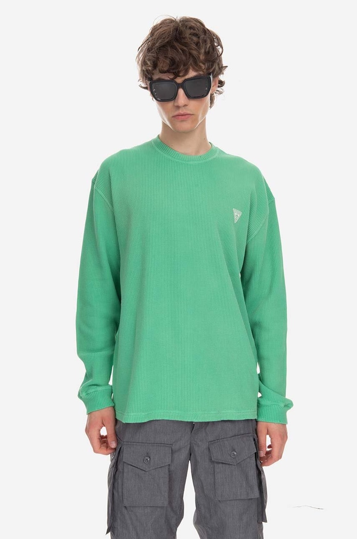 Bavlnený sveter Guess Washed Ls M3GP00KBB20 F8DT zelená M3GP00.KBB20