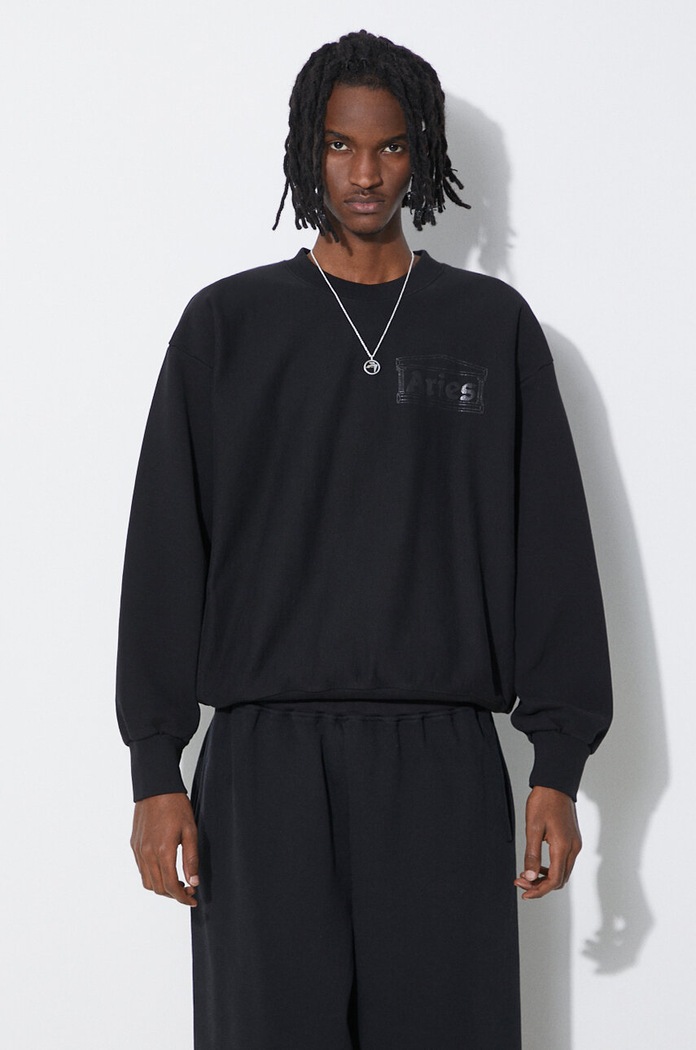 Aries pamut melegítőfelső Premium Temple Sweatshirt pamut fekete COAR20000